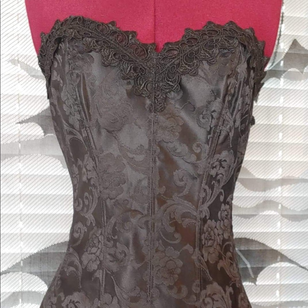 Black brocade corset